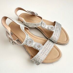 EUC Silver Princess Dress Sandals